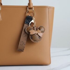 Designer Inspired Minnie Mouse Keychain Or Bag Charm, Bag Accessories, Wristlet